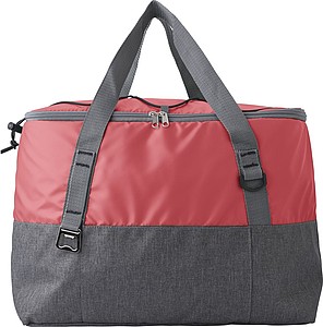 Polycanvas (600D) cooler bag with PEVA interior lining and adjustable straps.