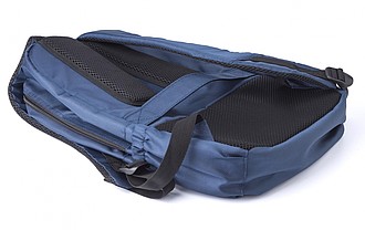 Polyester (1680D) backpack with 2 front pockets, and side pockets.