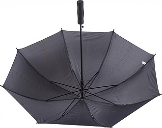 Polyester (170T) automatic umbrella with eight panels. Metal and fibreglass frame and EVA handle.