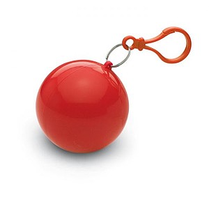 Poncho in round container, red