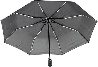 Pongee (180T) automatic, foldable umbrella with eight panels.