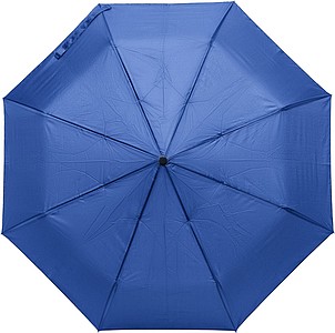 Pongee (180T) automatic, foldable umbrella with eight panels.