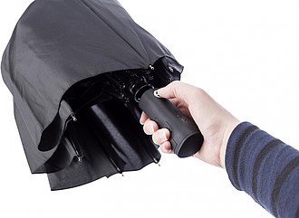 Pongee (190T) automatic, foldable umbrella with eight panels. Opens and closes automatically.