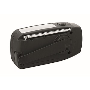 Portable radio with LED torch, black