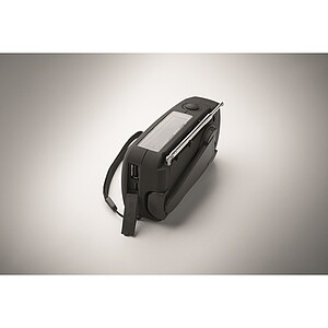 Portable radio with LED torch, black