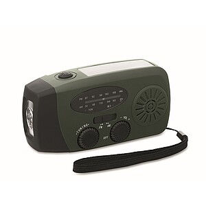 Portable radio with LED torch, dark green
