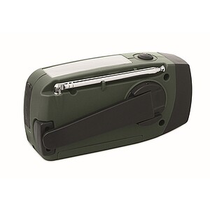 Portable radio with LED torch, dark green