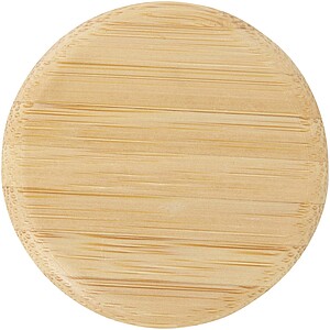 Porto 500 ml glass water bottle with silicone handle and bamboo lid, brick