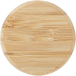 Porto 500 ml glass water bottle with silicone handle and bamboo lid, solid black