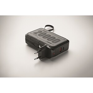 Power bank 20000 mAh in ABS, black