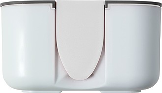 PP and silicone lunchbox with a capacity of 850 ml. The inside includes one separator.