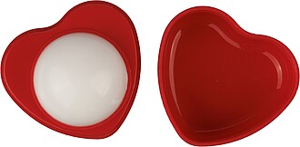 PP heart-shaped lip balm jar Ilja, red
