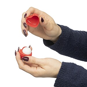 PP heart-shaped lip balm jar Ilja, red