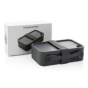 PP lunchbox with spork, anthracite