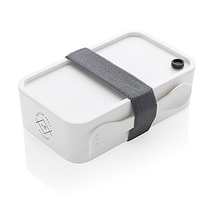 PP lunchbox with spork, white