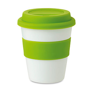 PP tumbler with silicone lid, green