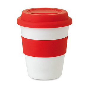 PP tumbler with silicone lid, red