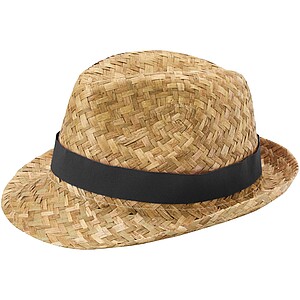 Pricus straw hat, solid black