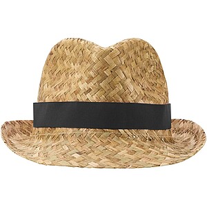 Pricus straw hat, solid black