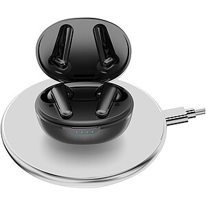 Prixton TWS158 ENC and ANC earbuds, solid black