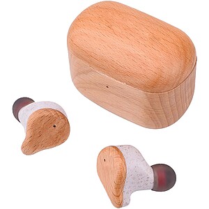 Prixton TWS163 earbuds, wood