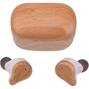 Prixton TWS163 earbuds, wood