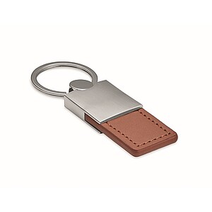 PU and metal key ring, brown
