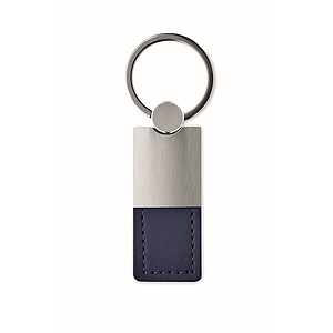 PU and metal key ring, french navy