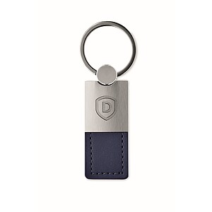 PU and metal key ring, french navy