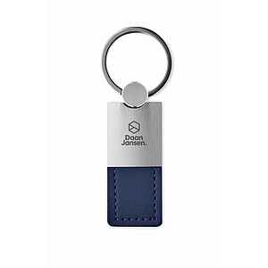 PU and metal key ring, french navy