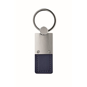 PU and metal key ring, french navy