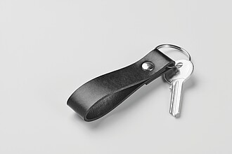 PU loop key ring, black