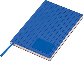 PU soft cover notebook ‘Stripes’, blue