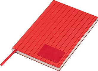 PU soft cover notebook ‘Stripes’, red