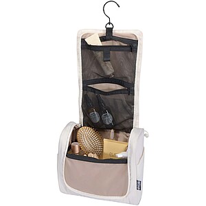 Puffer GRS recycled hangable toiletry bag 8L, sandstone