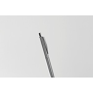 Push button pen in box, matt silver