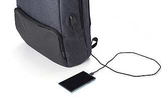 PVC backpack with anti-theft back pocket.