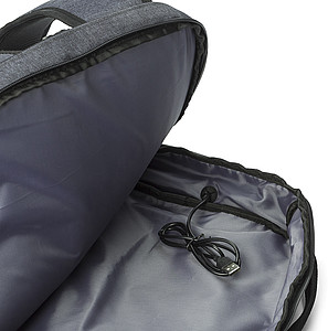 PVC backpack with anti-theft back pocket.