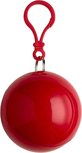 PVC poncho in a plastic ball Red