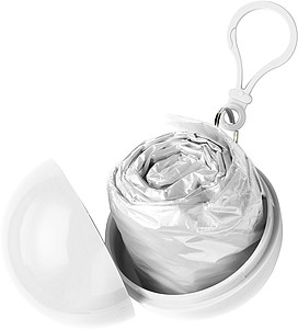 PVC poncho in a plastic ball White