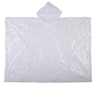 PVC Poncho in an ABS plastic ball with a snap hook attachment.