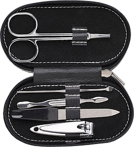 PVC pouch with metal manicure set