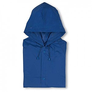 PVC raincoat with hood, blue