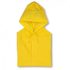 PVC raincoat with hood, yellow