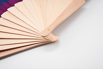 Rainbow wooden hand fan