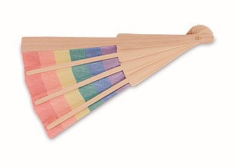 Rainbow wooden hand fan