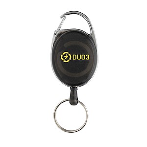 RCS recycled ABS roller clip keychain, black