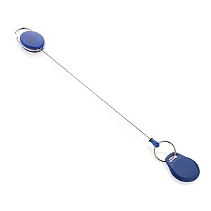 RCS recycled ABS roller clip keychain, blue