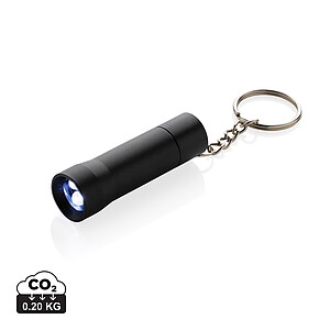 RCS recycled aluminium keychain torch, black