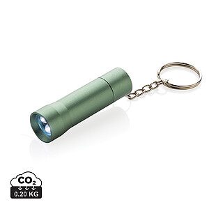RCS recycled aluminium keychain torch, green